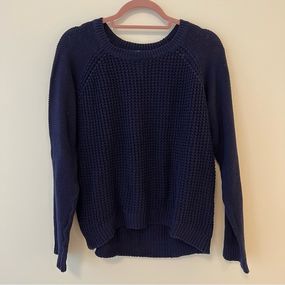 navy knit sweater